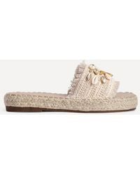 Linzi - Seaside Raffia Embellished Sliders - Lyst