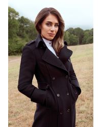 Karen Millen - Lydia Millen Italian Wool Blend Military Longline Coat - Lyst