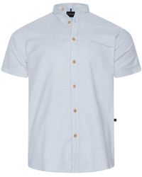 KAM Jeanswear - Short Sleeve Mini Weave Grandad Shirt For - Lyst