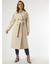 Dorothy Perkins - Ivory Double Breasted Wrap Maxi Coat - Lyst