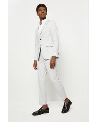 Burton - Slim Fit Light Grey Pow Check Suit Jacket - Lyst