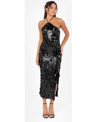 Maya Deluxe - Embellished Halter Neck Midaxi Dress - Lyst
