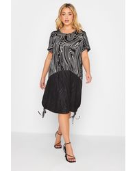Yours - Marble Print Mesh Dress - Lyst