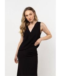 Love Lace - Elegant V Neck Blouse With Wide Straps Style 212206 - Lyst