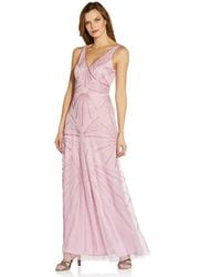 Adrianna Papell - Beaded Wrap Mermaid Gown - Lyst