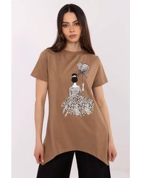 Love Lace - Casual Animal Print Cotton Elastane Blouse - Lyst