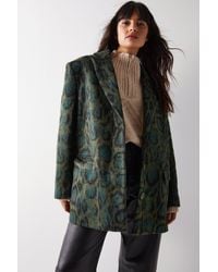 Warehouse - Snake Wool Look Blazer Coat - Lyst