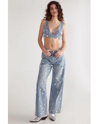 Nasty Gal - Bead Embellished Denim Jean - Lyst