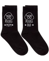 60 SECOND MAKEOVER - Couples Poodle Mum Dad Black Calf Sock Set - Lyst