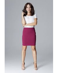 Love Lace - Classic Short Skirt With Horizontal Topstitching Style 129014 - Lyst