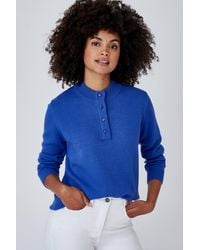 DAMART - Button Neck Knitted Jumper - Lyst