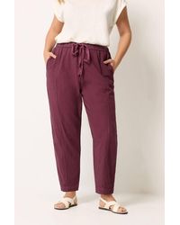Yours - Cool Cotton Barrel Leg Denim Trousers - Lyst