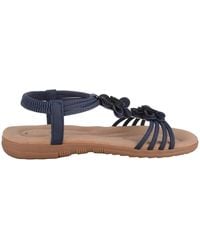 Absolute Footwear - Easy Slip On Floral Summer Sandal With Elasticated Back Strap - Lyst