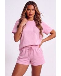 Femme Luxe - Oversized T-Shirt & Shorts Co-Ord Set With Pocket Detail - Lyst