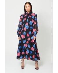 Oasis - Petite Multi Floral Twist Neck Maxi Dress - Lyst