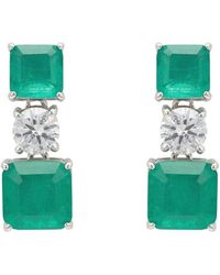 LÁTELITA London - Penelope Drop Earrings Colombian Emerald Silver - Lyst