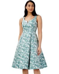 Adrianna Papell - Jacquard Fit And Flare Dress - Lyst