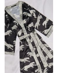 Karen Millen - Tiger Print Satin Nightwear Robe - Lyst