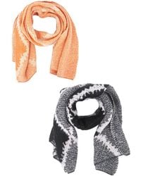 SARTA - Dove Crosshatch Stripe Heavyweight Winter Scarves (2 Pack) - Lyst
