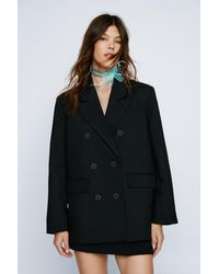 Nasty Gal - Oversized Double Breasted Tailored Blazer - Lyst