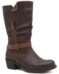 Pavers - Waterproof Zip & Buckle Heeled Calf Boots - Lyst