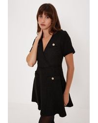 Oasis - Tweed Wrap Pocket Detail Mini Dress - Lyst