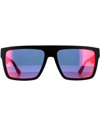Tommy Hilfiger - Rectangle Matte Black Grey Infrared Sunglasses - Lyst