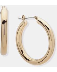 DKNY - 30Mm Tone Hoop Earrings - Lyst