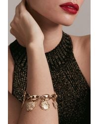 Karen Millen - Gold Plated Tiger Charm Bracelet - Lyst