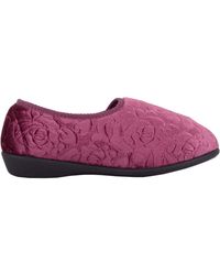 Absolute Footwear - Velour Style Floral Slip On Slippers Indoor Shoes - Lyst