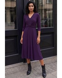 Roman - Stretch Crossover Midi Dress - Lyst