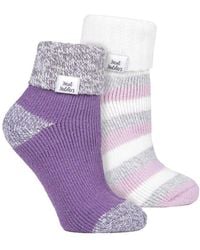 Heat Holders - 2 Pack Bed Socks Soft Cosy Warm Fluffy Winter Lounge Socks - Lyst