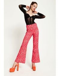 House of Holland - Pink Flame Clashing Colours Flared Trousers - Lyst