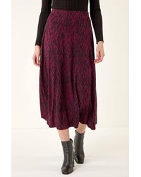Roman - Abstract Diamond Print Midi Skirt - Lyst