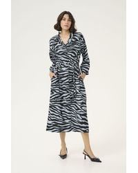 Kaffe - Kaolga Long Sleeve Midi Shirt Dress - Lyst