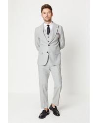 Burton - Slim Fit Grey Tweed Suit Trouser - Lyst