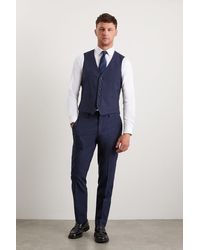 Burton - Plus And Tall Slim Fit Navy Marl Waistcoat - Lyst