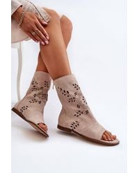 Love Lace - Everyday Suede Sandals With 1Cm Heel - Lyst