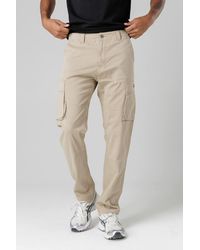 Firetrap - Cotton Stretch Utility Cargo Trousers With Oversized Pockets - Lyst