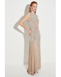 Karen Millen - Crystal Embellished Halter Maxi Dress - Lyst