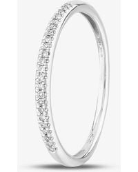 T.H.Baker - 9Ct 0.08Ct Diamond Pave Set Half Eternity Ring - Lyst