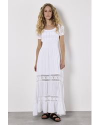 Apricot - Floral Lace Cotton Milkmaid Maxi Dress - Lyst