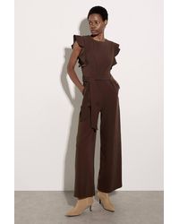 Apricot - Ruffle Sleeve Jersey Jumpsuit - Lyst