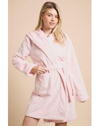 Dorothy Perkins - Foil Heart Velour Hooded Short Dressing Gown - Lyst