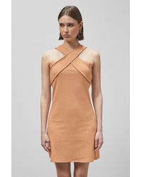 Enorsia - Cross Front Halter Neck Dress - Lyst