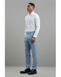 Burton - Slim Fit Pale Blue Sharkskin Suit Trousers - Lyst