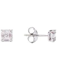 Raina Jewels - 14Ct Round & Baguette & Square Shaped Diamond Studs Earrings 0.20Ct - Lyst