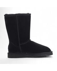 Infinity Leather - Genuine Sheepskin Suede Slip-On Ankle Winter Boots - Lyst