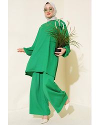 Bigdart - Textured Long Sleeve Tunic & Wide Leg Pants Set - Lyst