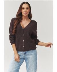 Love Lace - Knitted V-Neck Long Sleeve Boyfriend Cardigan - Lyst